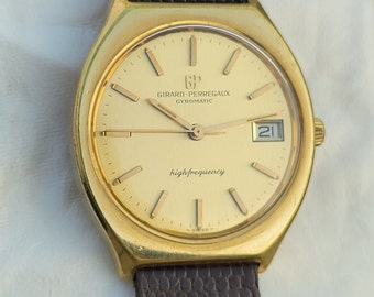 Vintage Girard Perregaux Gyromatic High Frequency Gold Plated Rare