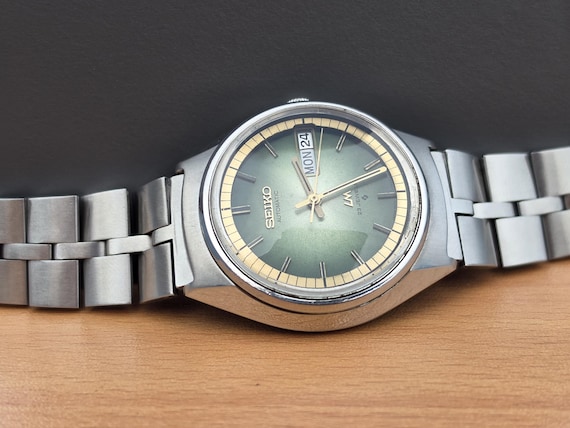 Vintage Seiko 5606-7270 LM Lord Matic Automatic Green… - Gem