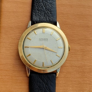 Vintage Gruen Veri-Thin 14K Mechanical Swiss Made 1950s Unique Rare Men&#39;s Wrist Watch