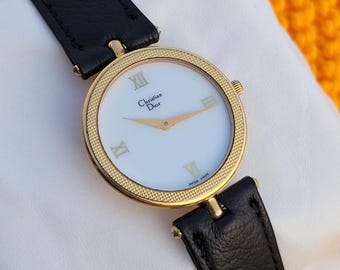 Vintage Christian Dior 3044 Quartz Gold Plated Swiss Made Unisex