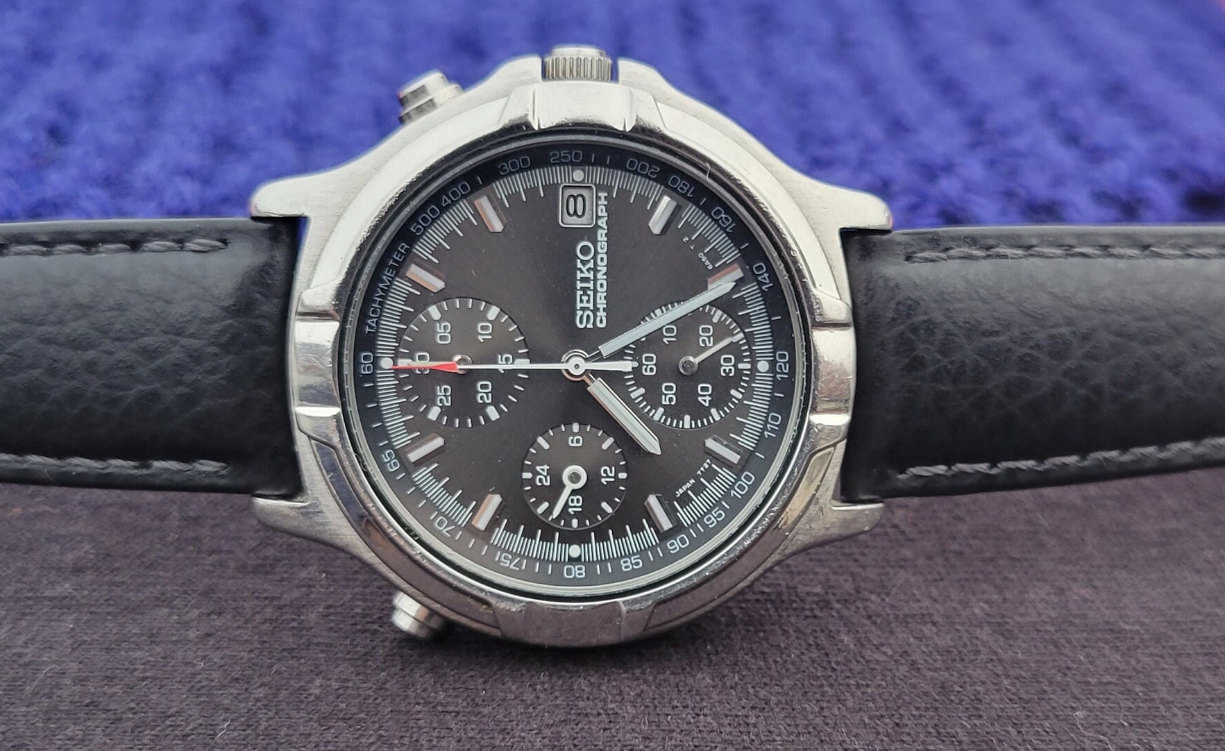 Vintage Seiko Chronograph 7T27-6A50 Tachymeter Men's Watch