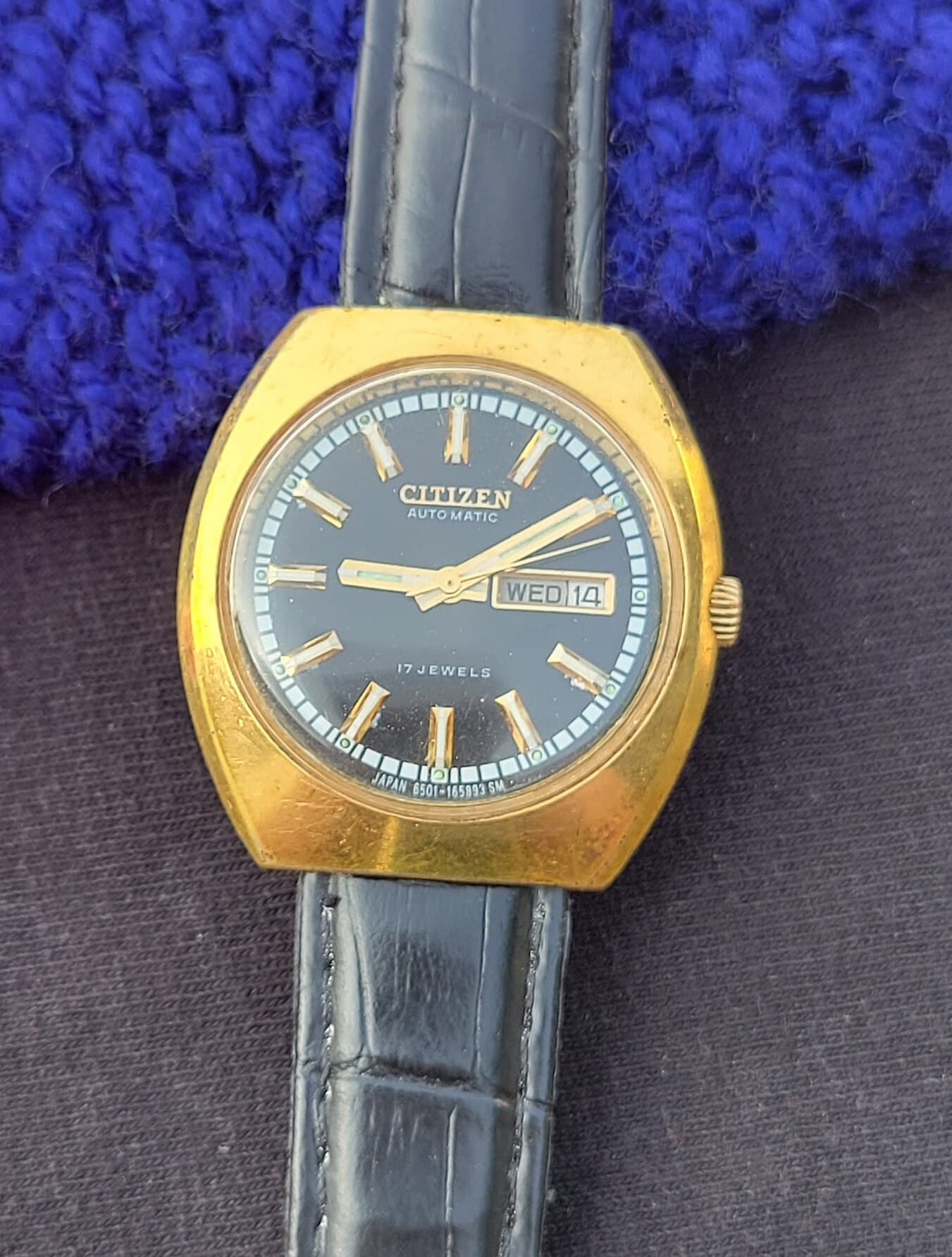 Vintage Citizen 71-6081 Automatic 17 Jewels Day/date Rare Men's