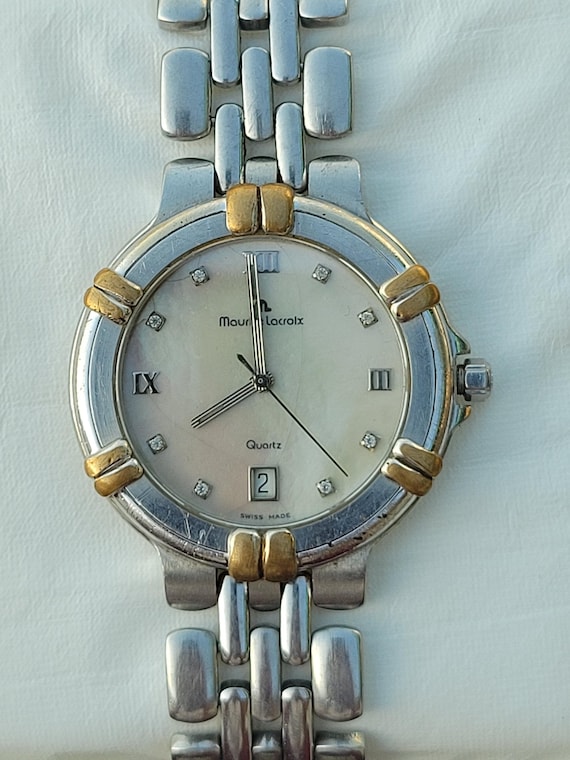 Vintage Maurice Lacroix Mother of Pearl Stainless Steel Men's