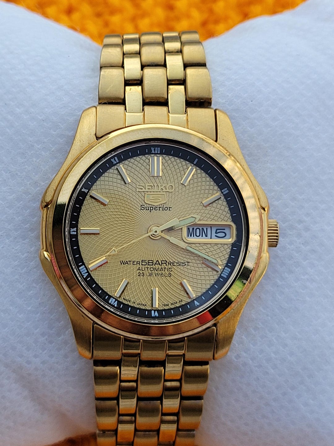 Vintage Seiko Superior Automatic Golden Men's Watch 7S36-0030
