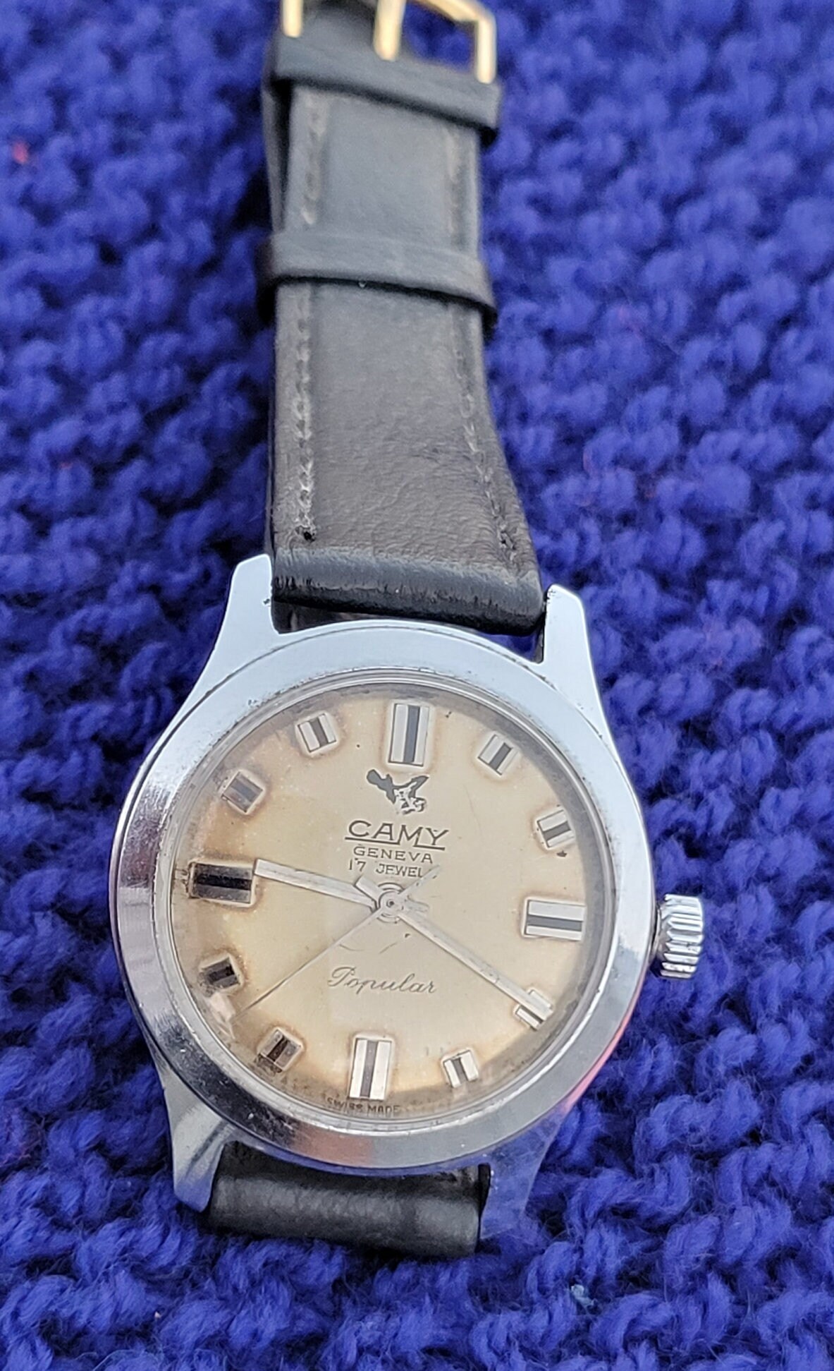 Vintage Camy Geneva Popular 17 Jewels 1960's Swiss Made Rare Men's
