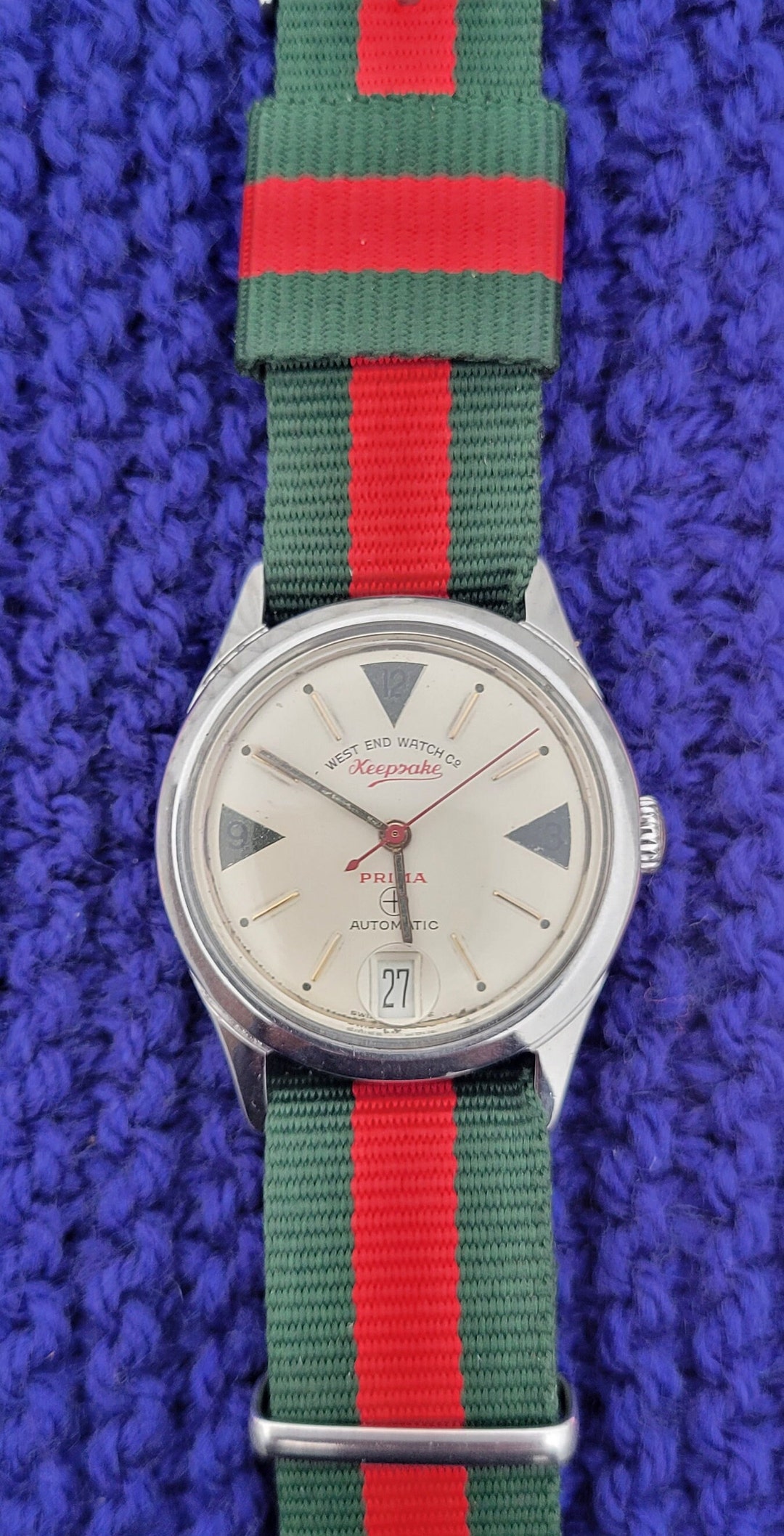 Vintage West End Watch Co Keepsake Prima Automatic Stainless Steel Swiss Made Excellent Men s Wrist Watch Etsy