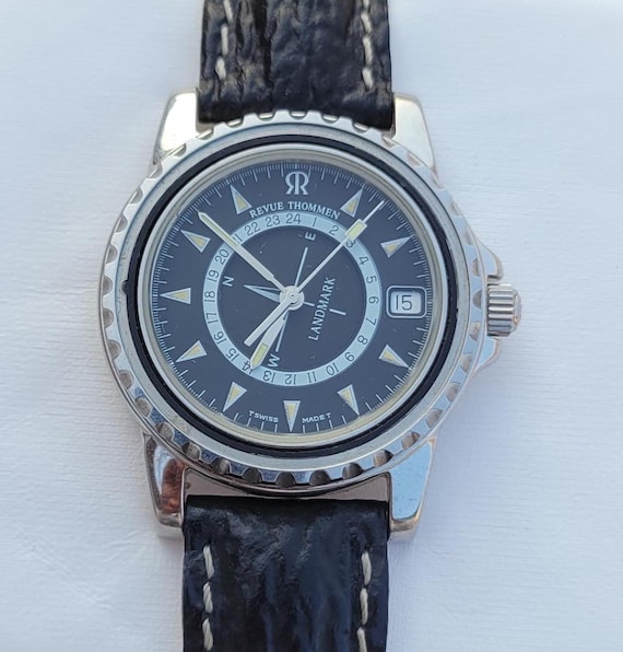 Vintage Revue Thommen Landmark Compass Swiss Made Stainless Steel