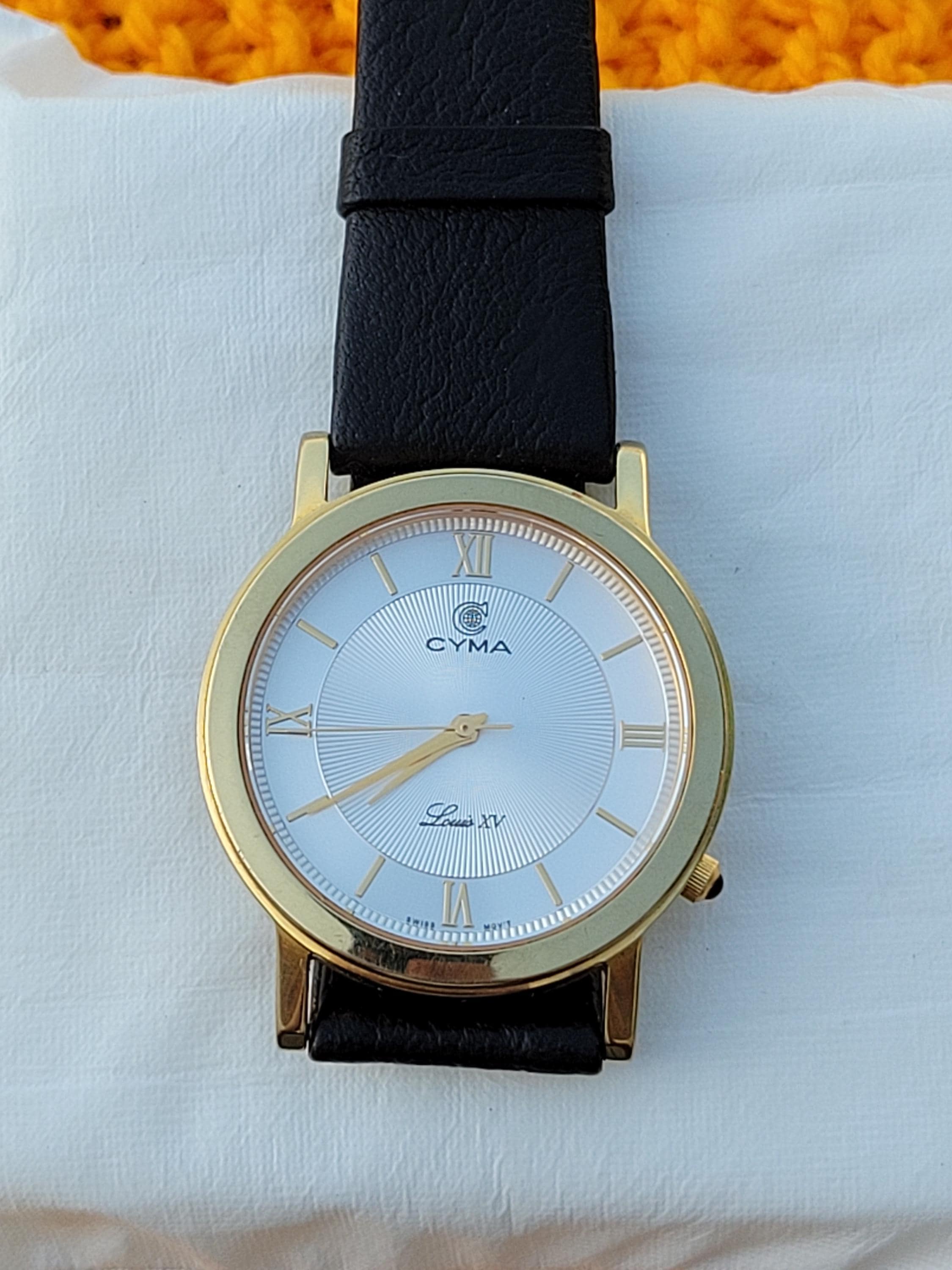 Cyma Louis XV Gold Plated Men's Swiss Watch - Etsy