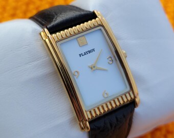 Vintage PLAYBOY Tank Watch, Gold Plated, Swiss Made - Etsy