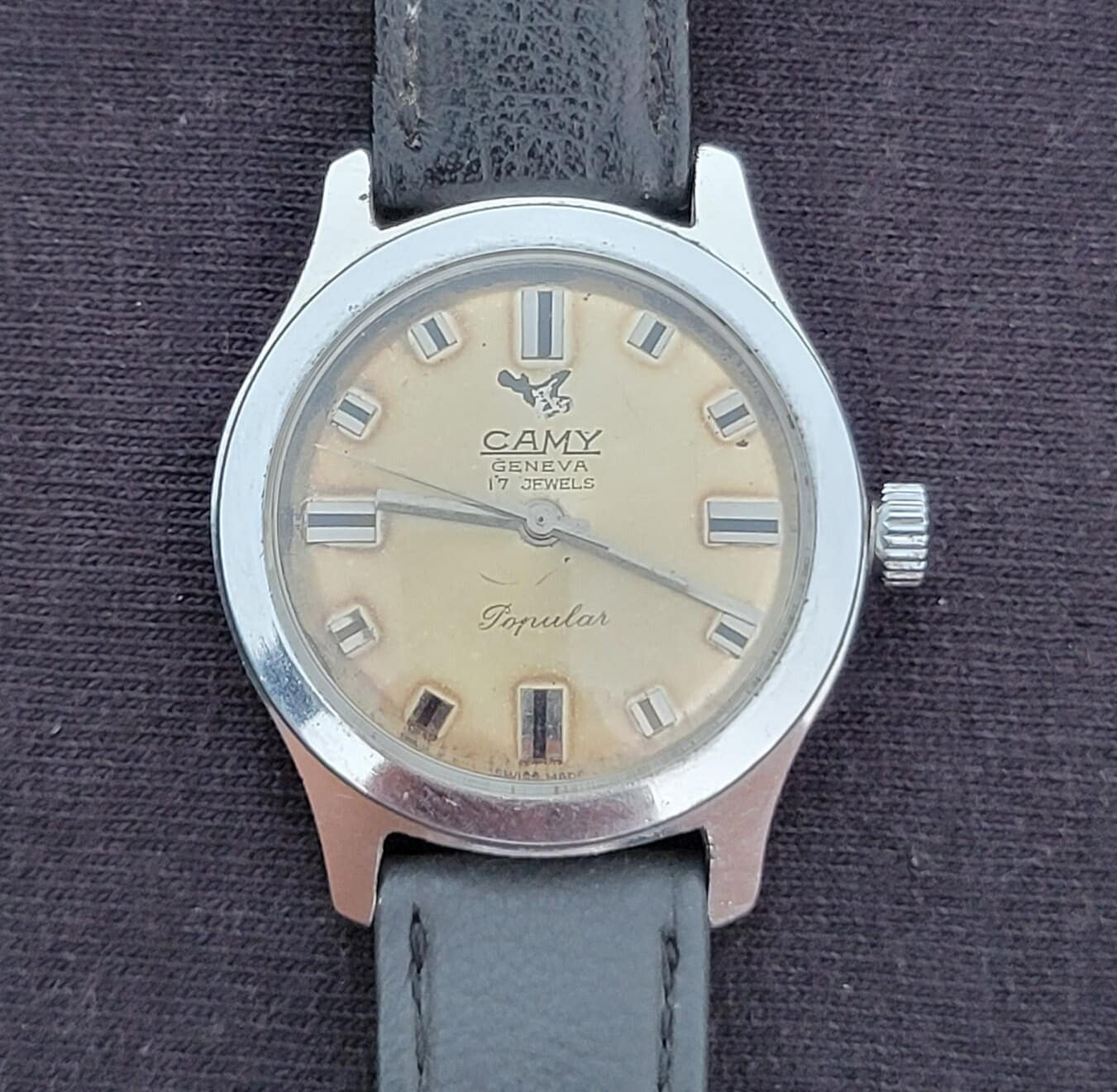 Vintage Camy Geneva Popular 17 Jewels 1960's Swiss Made Rare Men's
