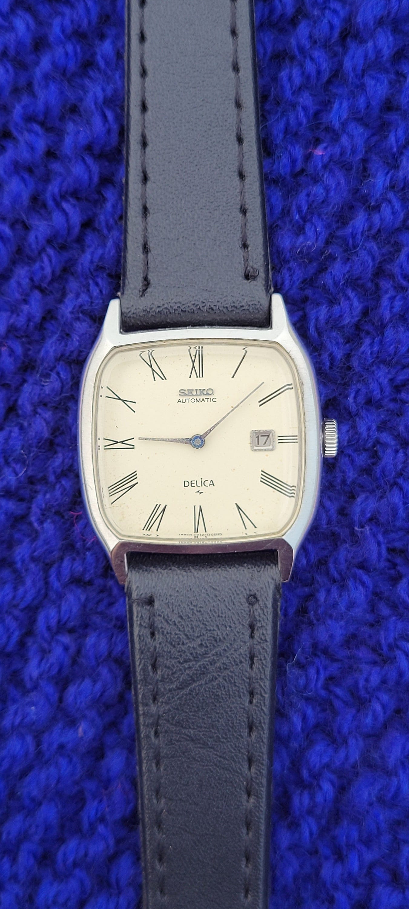 ヴィンテージ セイコー デリカ 自動巻き腕時計：ローマインデックス