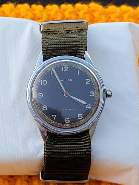 Vintage Mulco WWII Military Rare Swiss Made Mechanical Nato Men's Wrist Watch