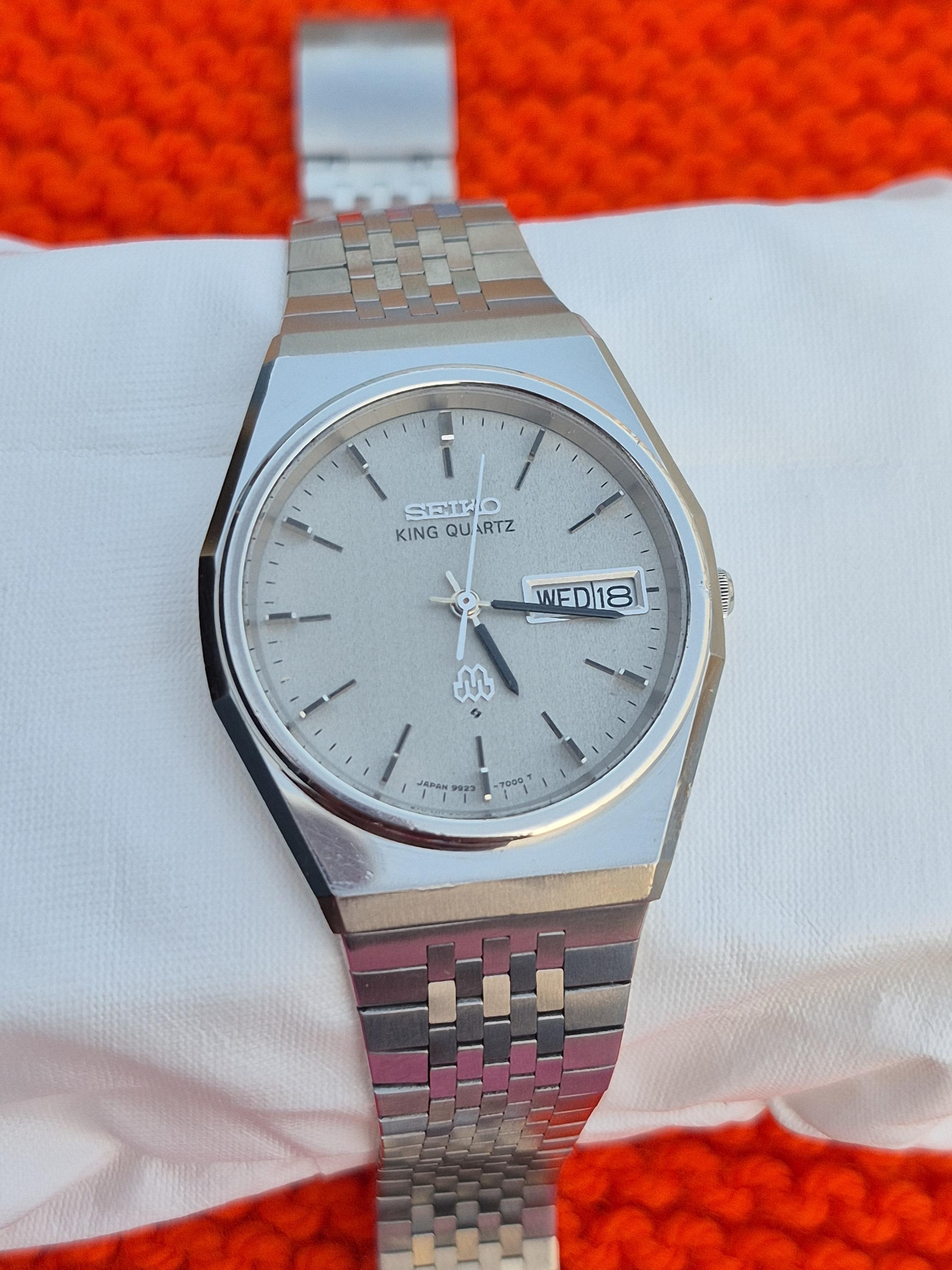 Vintage Seiko King Twin Quartz 9923-7000 Stainless Steel Men's