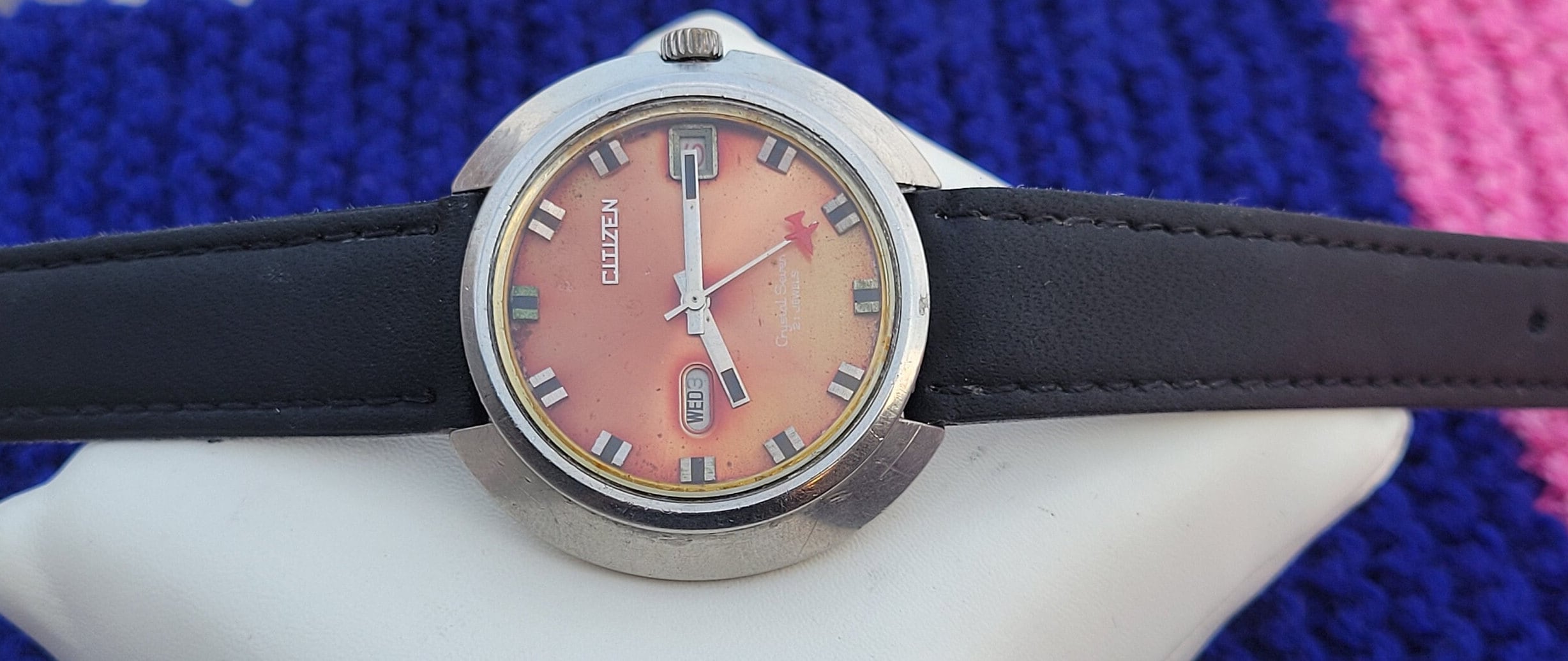 Vintage Citizen UFO Automatic Watch: 1960s Stainless Steel Crystal