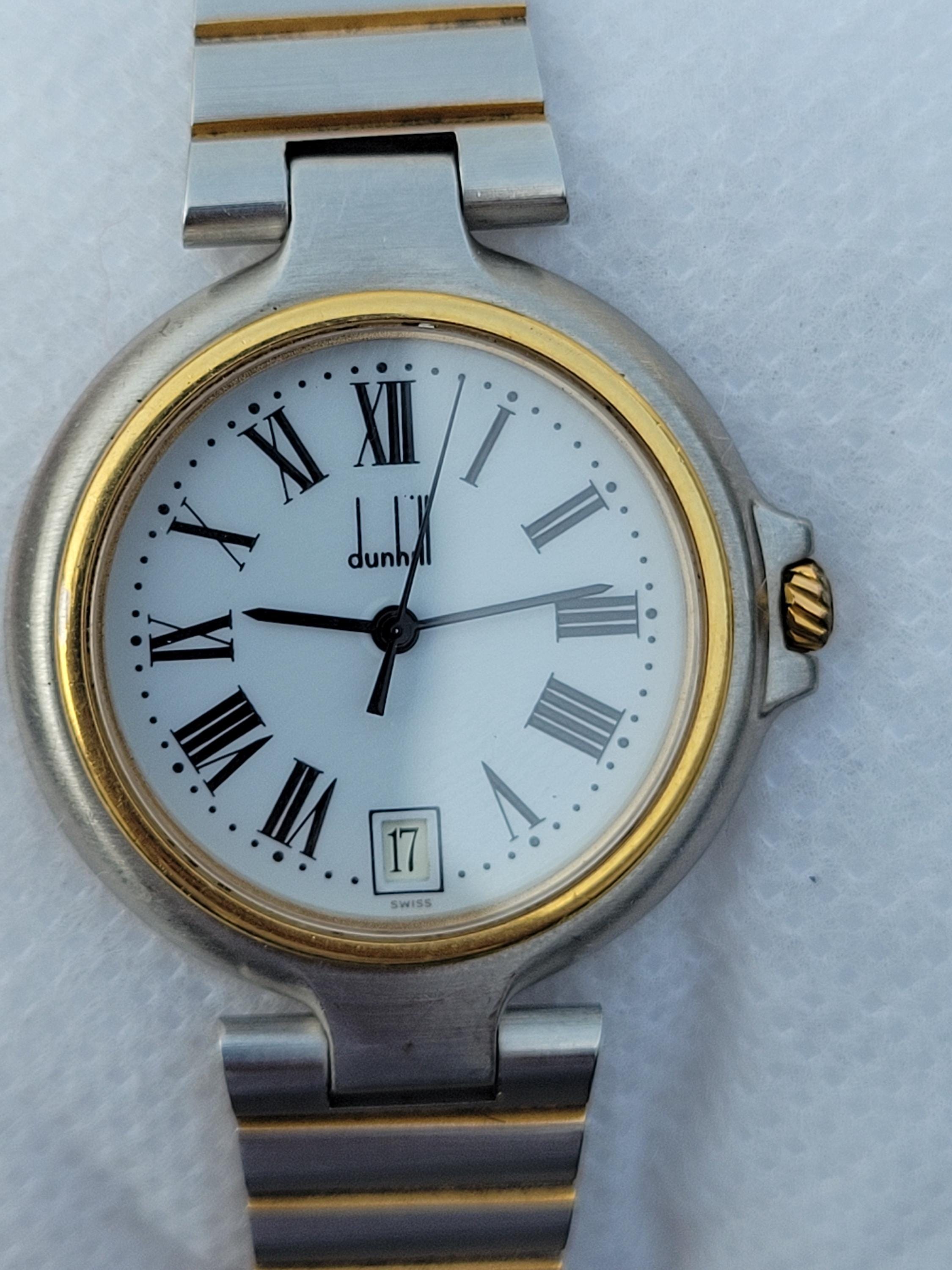 Dunhill Millennium 32mm Men\'s / Women\'s Two Tone White Dial Quartz Watch Dunhill Millennium Date White Dial Stainless Steel and Gold  main image 2