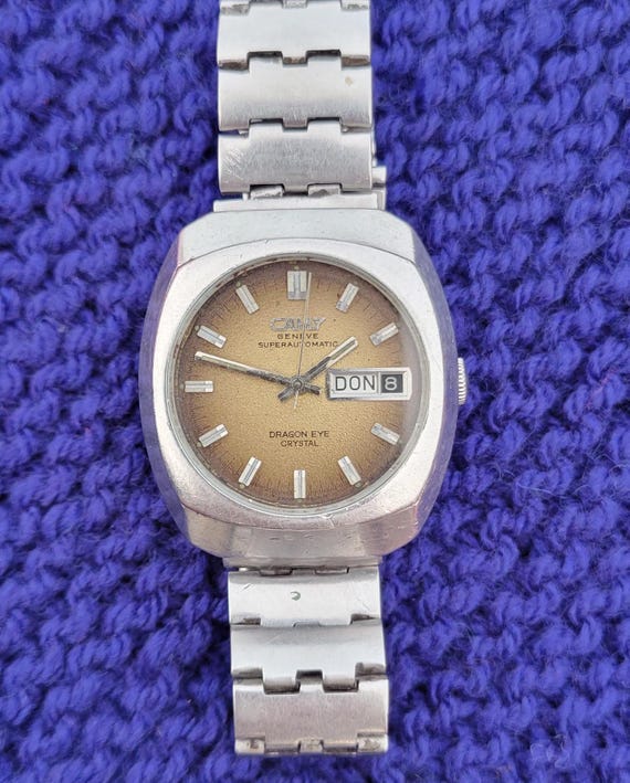 Vintage Camy Geneve Superautomatic Dragon Eye Crystal 7734