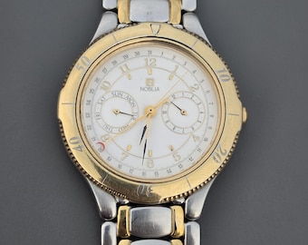 Vintage Citizen NOBLIA Pointer Date Zweifarbige Edelstahl-Drehlünette Seltene Herrenuhr