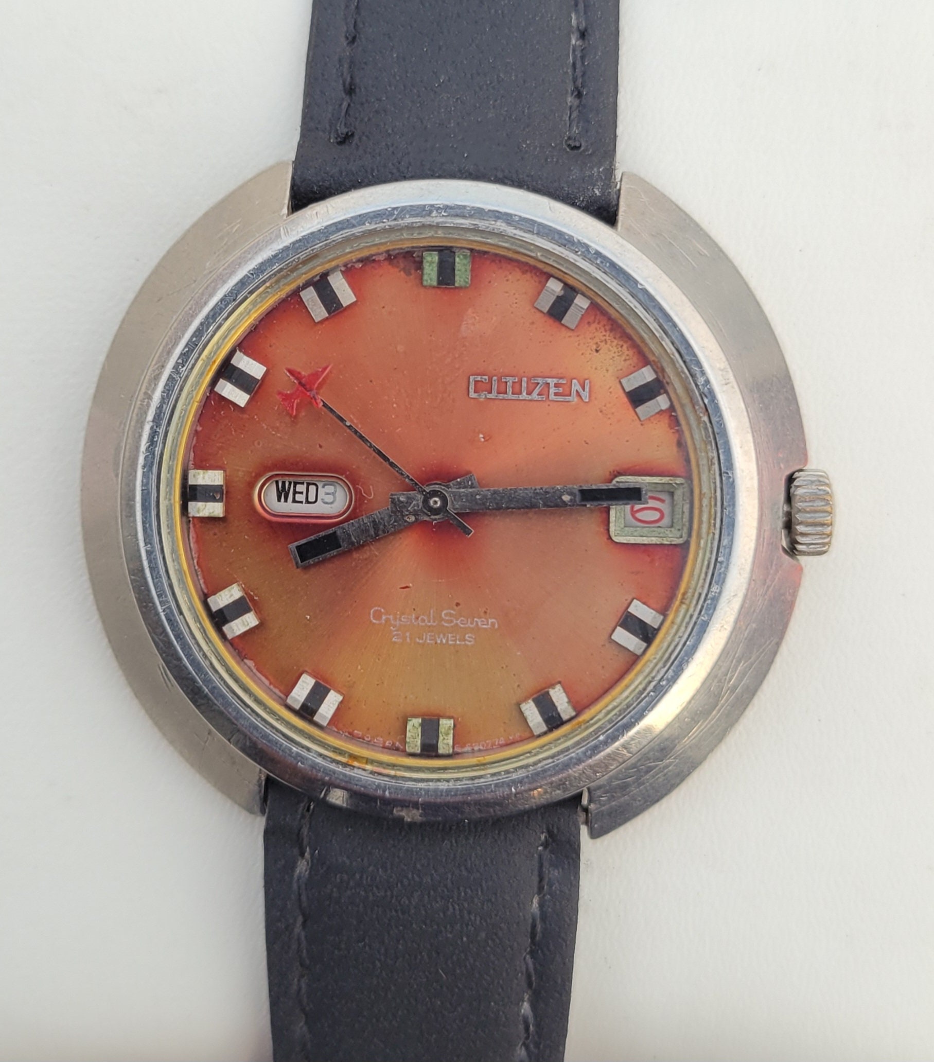 Stunning Vintage Citizen UFO Crystal Seven Automatic 21