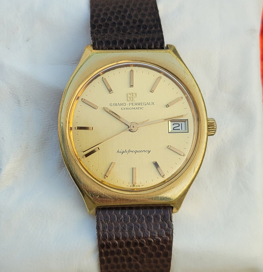 Vintage 1970s Girard Perregaux Gyromatic High Frequency Gold