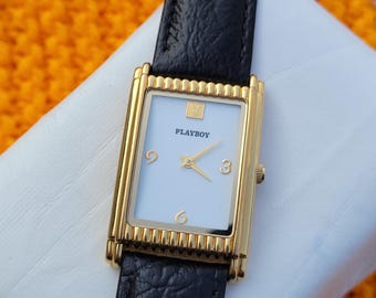 Vintage PLAYBOY Tank Watch, Gold Plated, Swiss Made - Etsy