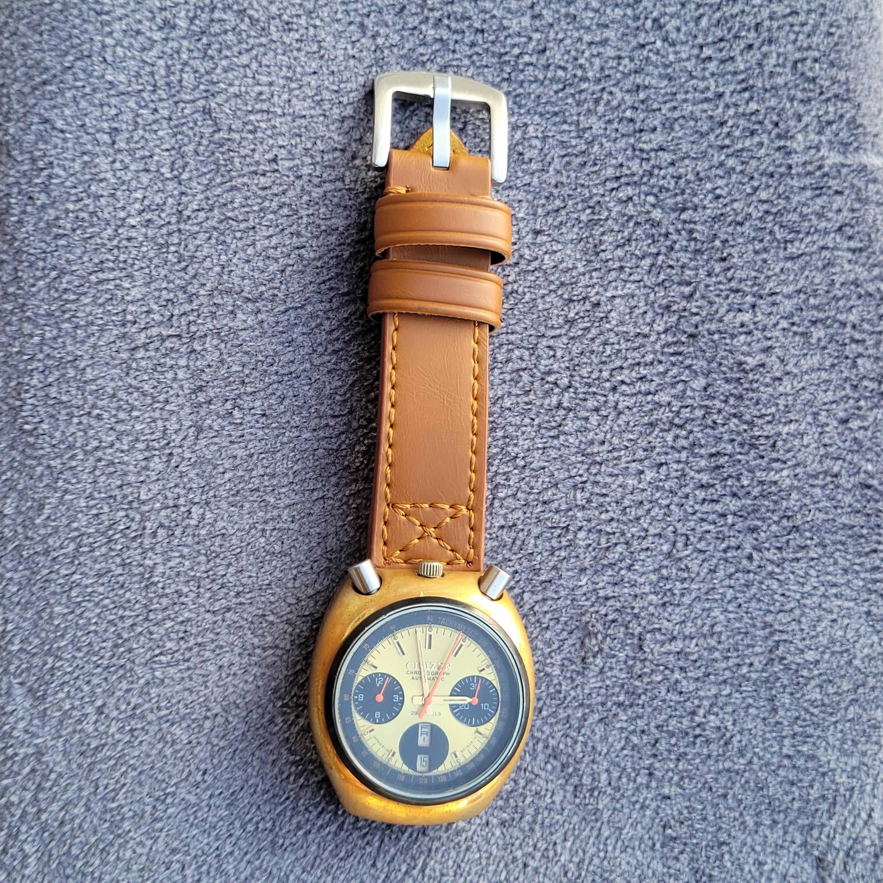 Vintage Citizen Bullhead 67-9020 Fly Back Chronograph Automatic