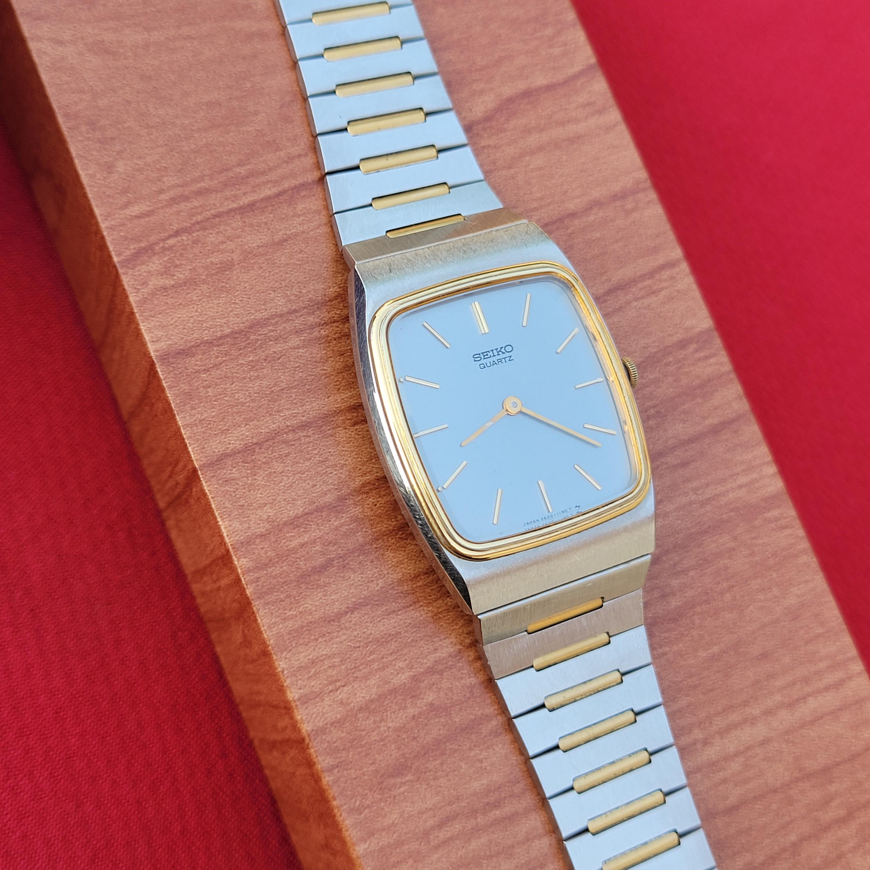 ヴィンテージ セイコー 2620-5620 タンク ステンレススチール ツートン 