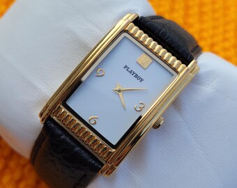 Vintage PLAYBOY Tank Watch, Gold Plated, Swiss Made - Etsy
