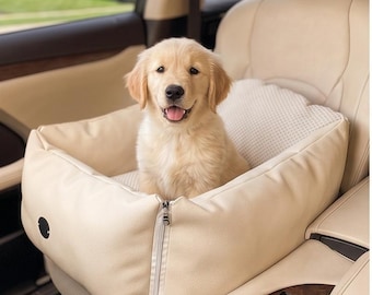 Luxury Dog Car Seat Booster for Small Dogs,Soft Washable Pet Travel Car Seat with Safety Leash,Comfortable Portable Puppy Car