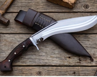 Crown Khukuri Knife 12 Inch 5160 Carbon Steel Hand Forged Gurkha Kukri Blade Outdoor Survival Bushcraft Hunting Camping Utility