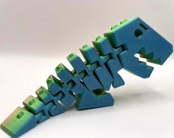 3D Printed Articulated T-Rex Dinosaur Fidget: Sensory Desk Decor
