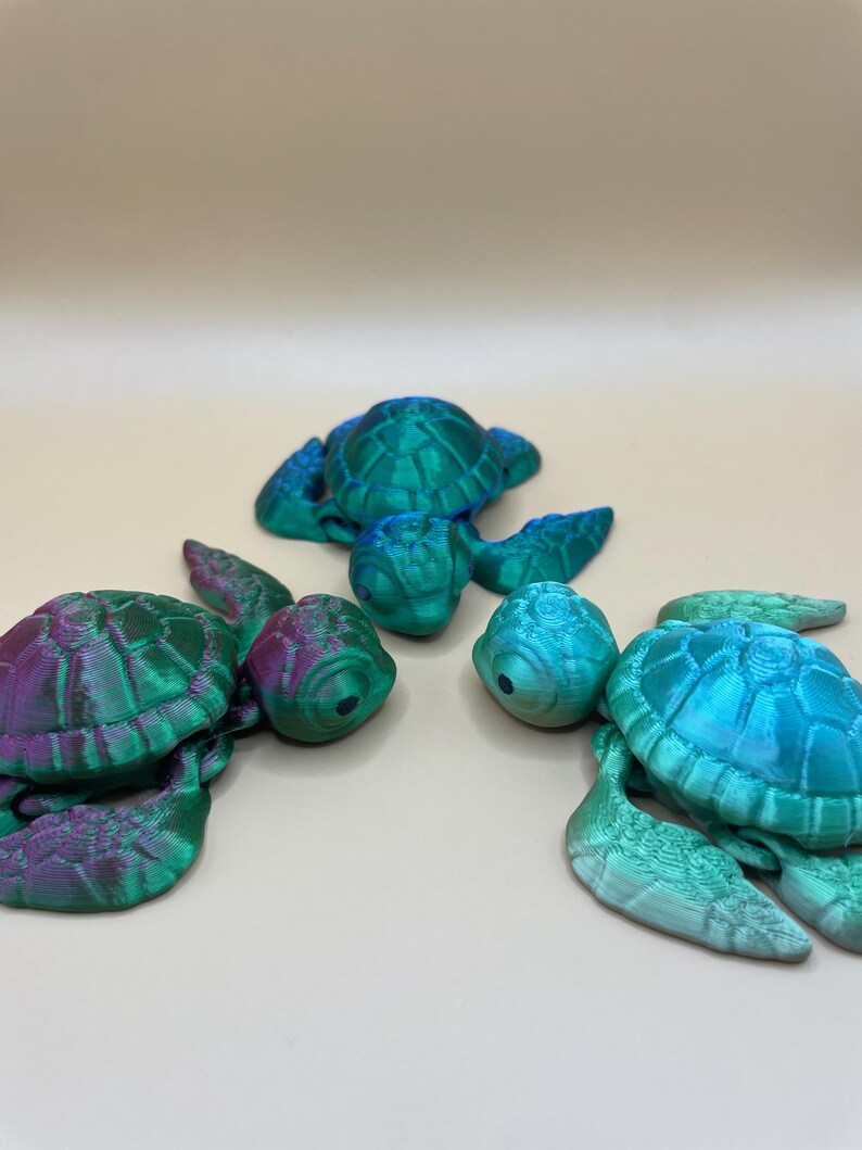 Articulated Turtle Fidget Flexible 3D Printed (3 Sizes) - Etsy