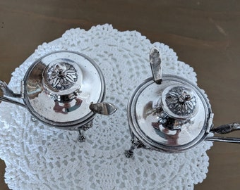 Antique H.T. Birmingham Silver Salt and Pepper Serving Set