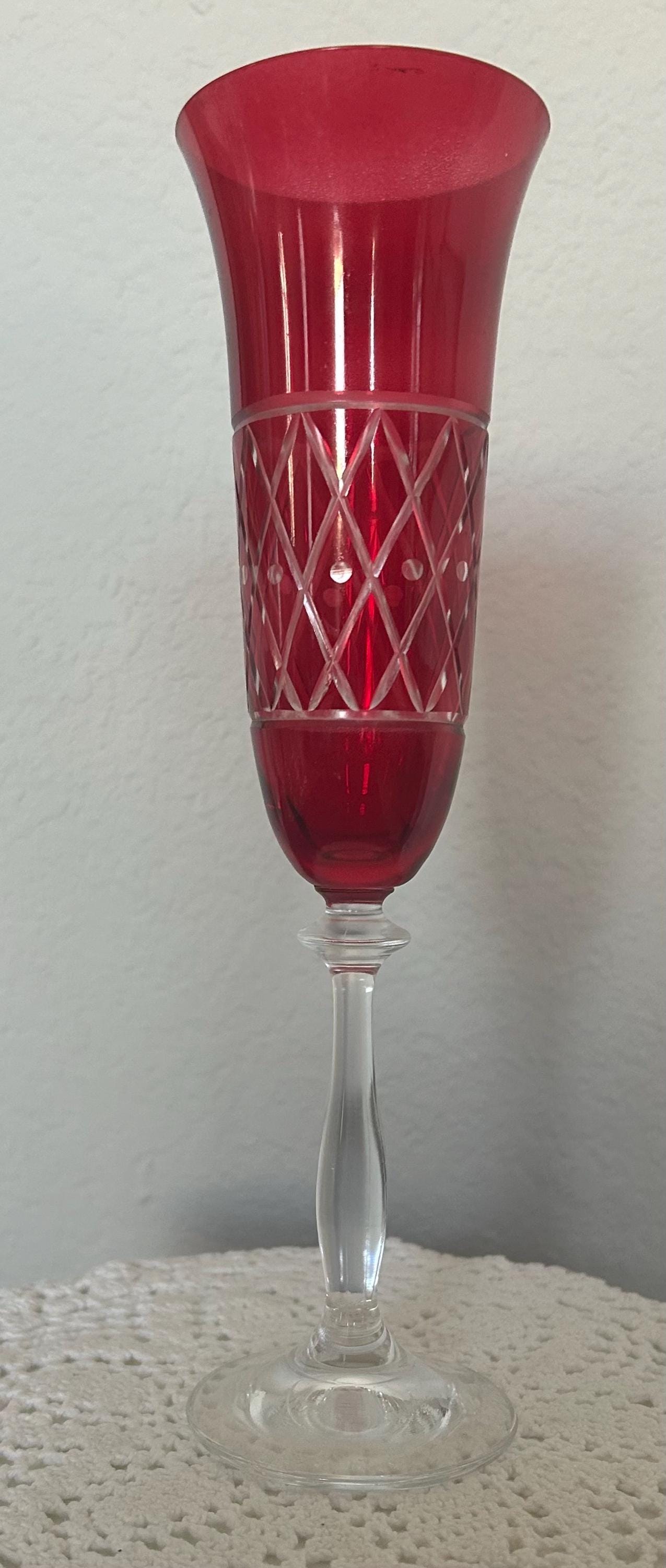 Copa de champán de cristal vintage Le Sielle fabricada en Italia.