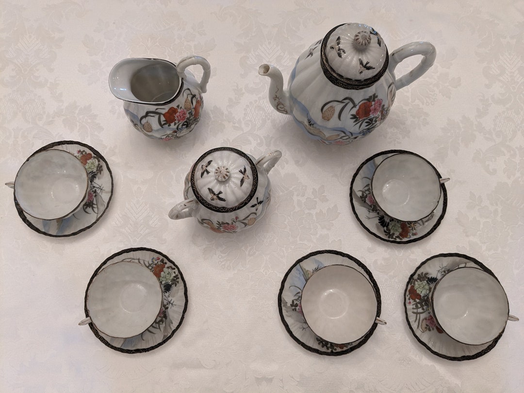 Vintage Japanese Eggshell Tea Set Etsy