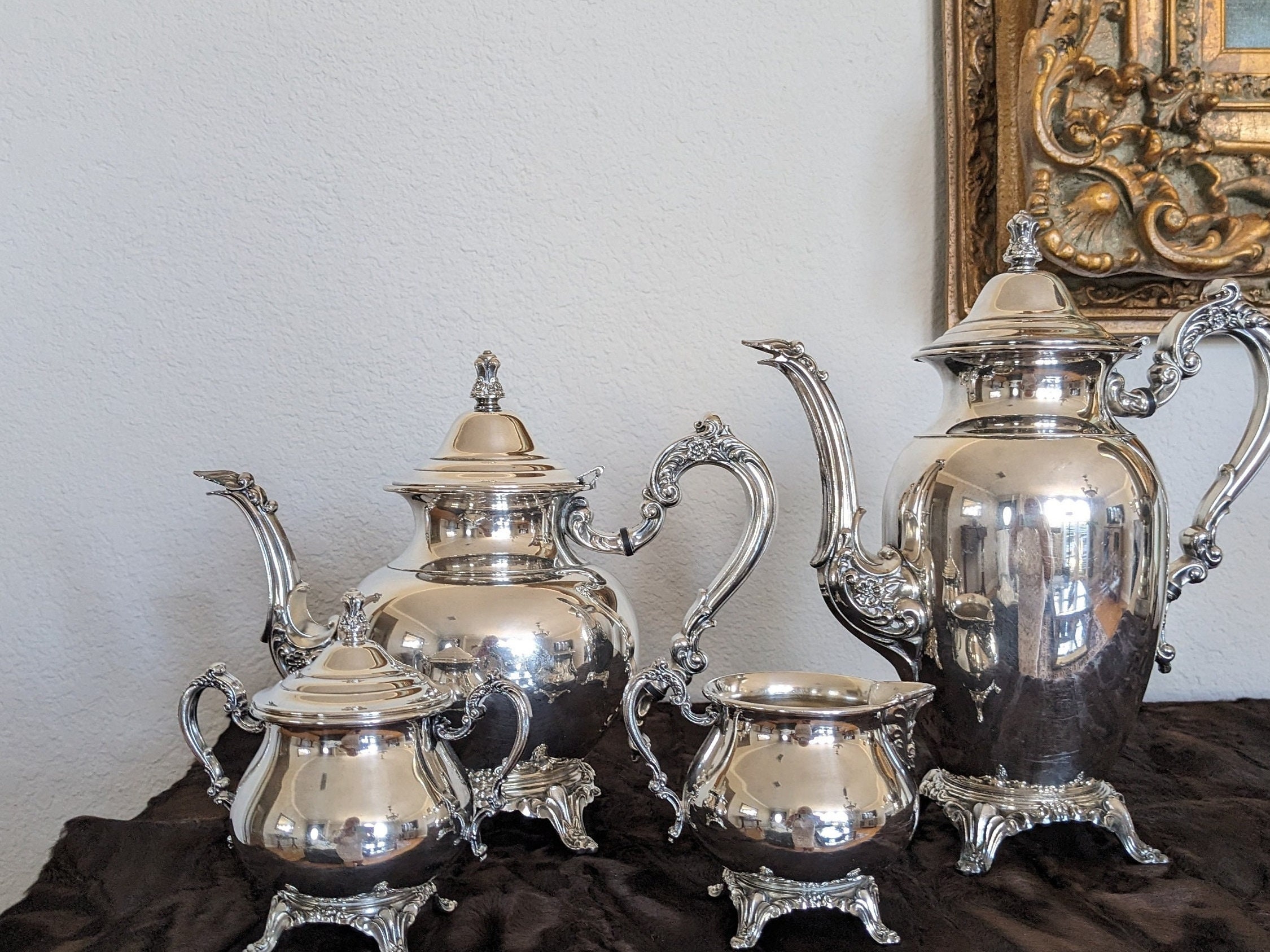 Oneida Silver Coffee and Tea Set With Tray - Etsy