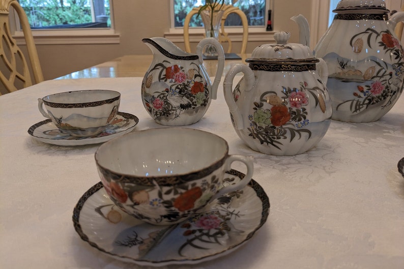 Vintage Japanese Eggshell Tea Set Etsy