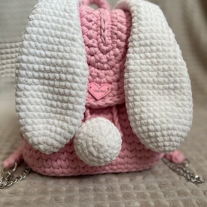 Handmade Crochet Bunny Backpack