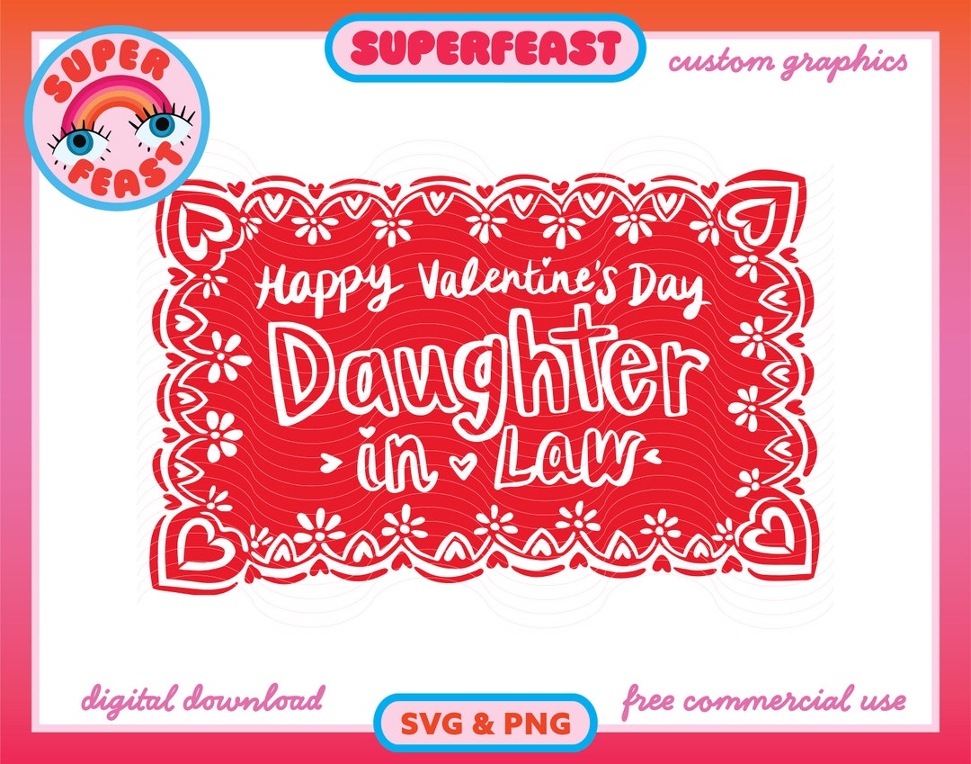 VALENTINE PRINTABLE Happy Valentines Day Daughter in Law Cute Hand