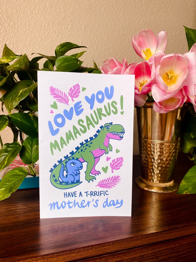 MOTHER'S DAY PRINTABLE - Love You Mamasaurus - Hand-drawn Printout Card ...