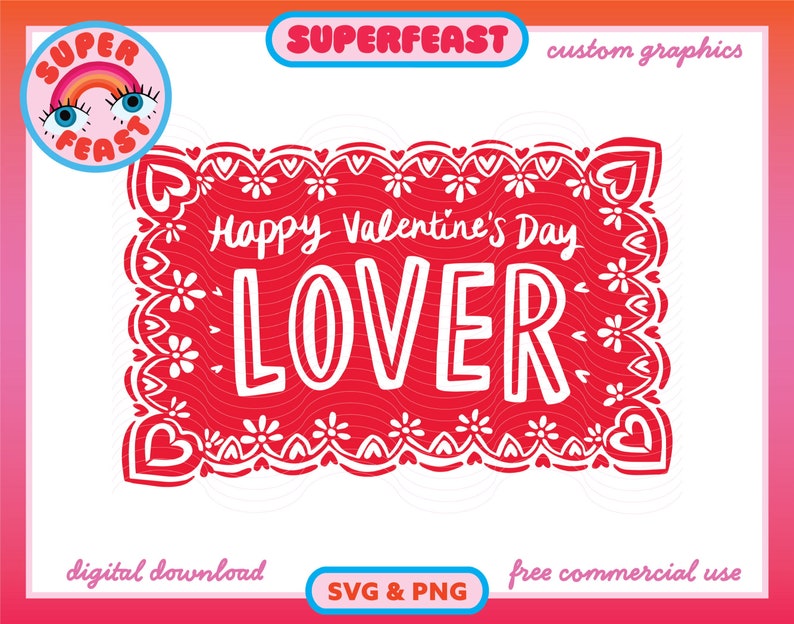 VALENTINE PRINTABLE Happy Valentines Day Lover Cute Hand-drawn Printout ...