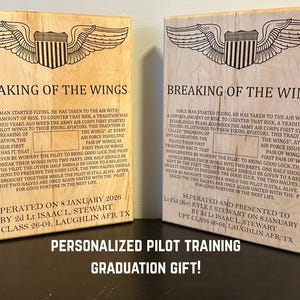 Plaque personnalisée ailes de pilote | C'est cassé des ailes, cadeau de fin d'études