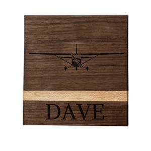 Personalized Coaster with Cessna for Pilots, airplane enthusiasts, and student pilots.