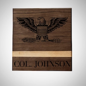 Personalized Military Rank Coaster | Promotion Gift | Retirement Gift | Gift for Veterans | Military Going Away | Service Member