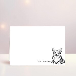 Papeterie corgi, cadeau chien personnalisé, jeu de cartes de correspondance pour chien avec enveloppes autocollantes, cadeau corgi, aide au sauvetage d'animaux