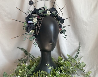Hera Flower Crown White Flower Crown - FC888 Hera Wedding Hair Garland main image 4