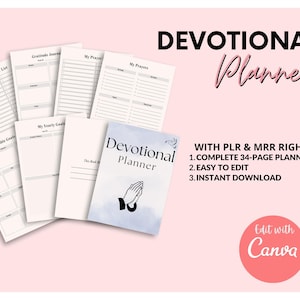 Prayer Journal With PLR, Master Resell Rights, PLR Planner, Devotional Journal, Bible Study Guide, Canva Journal Template For Women