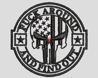 Plik do haftu FAFO Punisher Patriot Hat. Fu*k Around Find Out DST PES Plik do haftu.