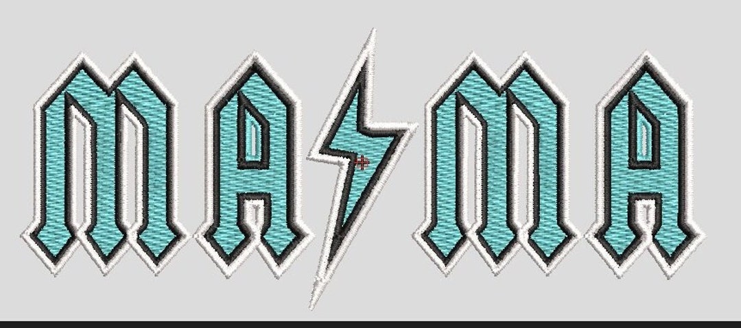 MAMA ACDC Style Hat Embroidery File for Dst and Pes Files. - Etsy