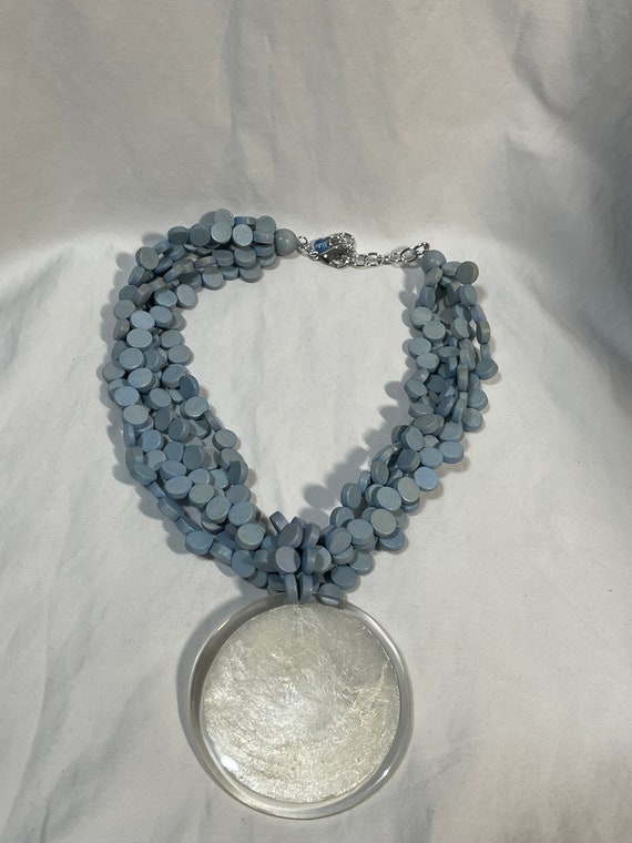 Retro Modernist Dyed Wood Bead Necklace & Bracele… - image 5