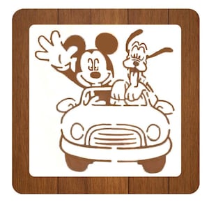 Fairytale Stencil: Mickey dog Pluto Cartoon characters (6" x 6")